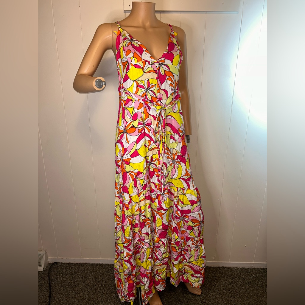 Just Fab Designed In California Medium Multicolored Floor Length Dress